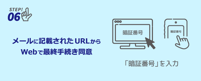 メールに記載されたURLからWebで最終手続き同意